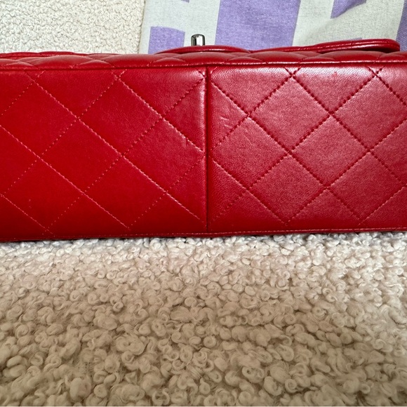 CHANEL LAMBSKIN DOUBLE FLAP JUMBO BAG EXCELLENT CONDITION - Picture 15 of 16